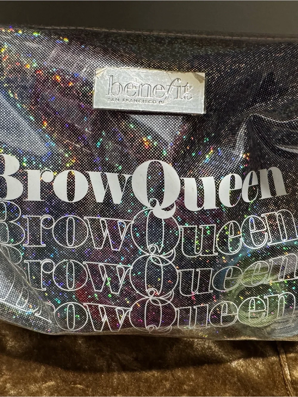 Benefit BrowQueen Holographic Doctor Style Cosmetic Bag